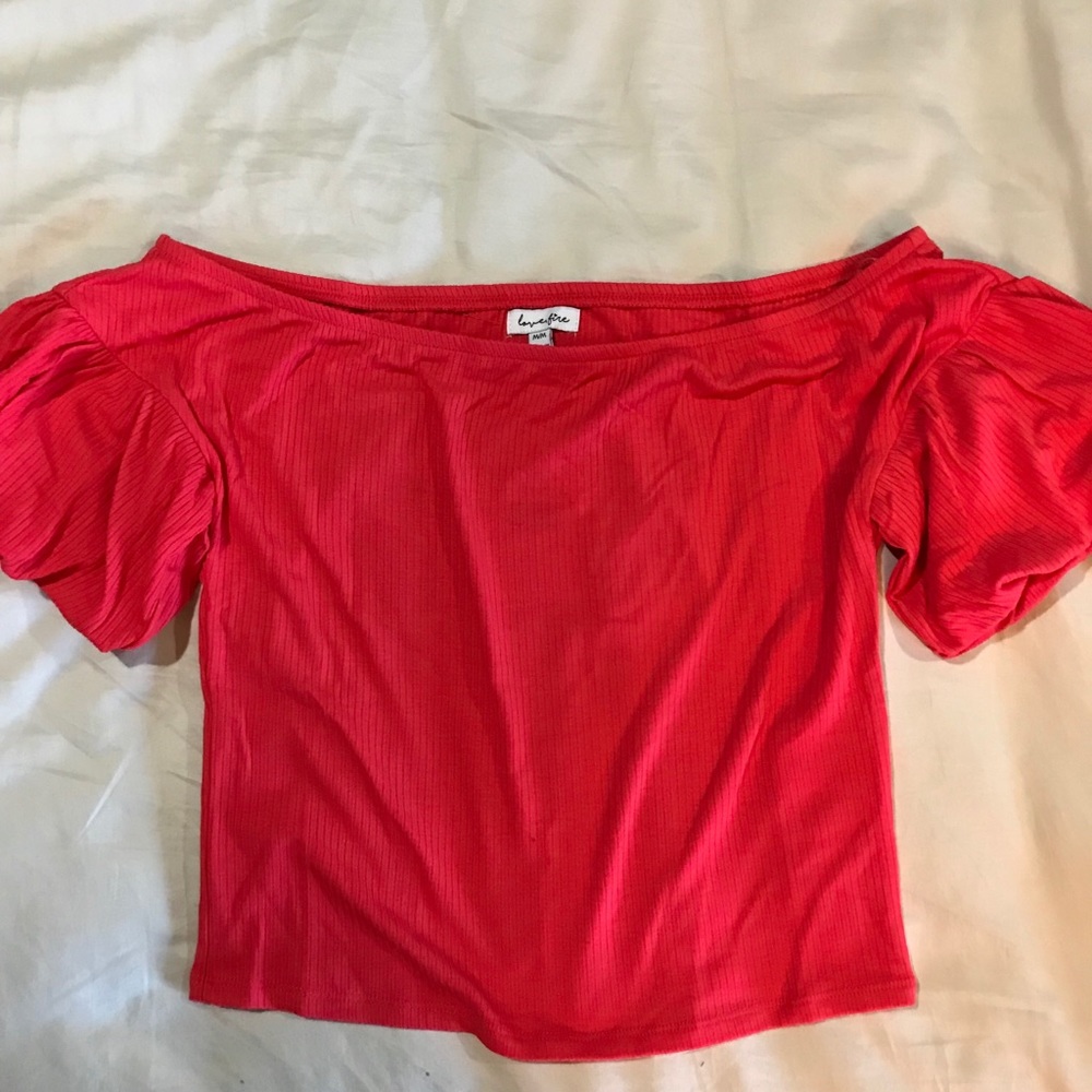 Love, fire cropped top